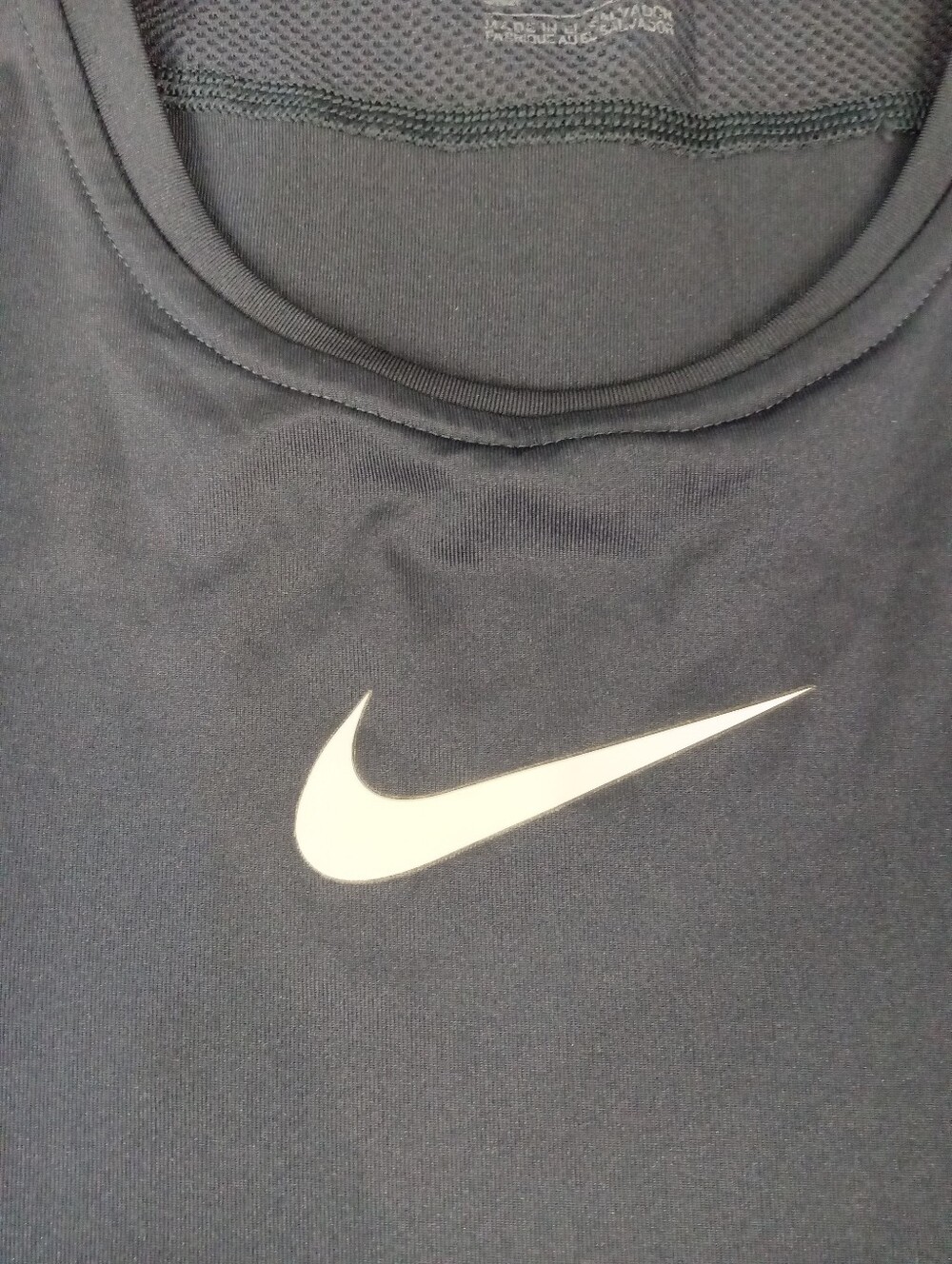 Nike Pro Men's Dri-FIT Short Sleeve Tee - Black with White Swoosh Size Small - Picture 4 of 11